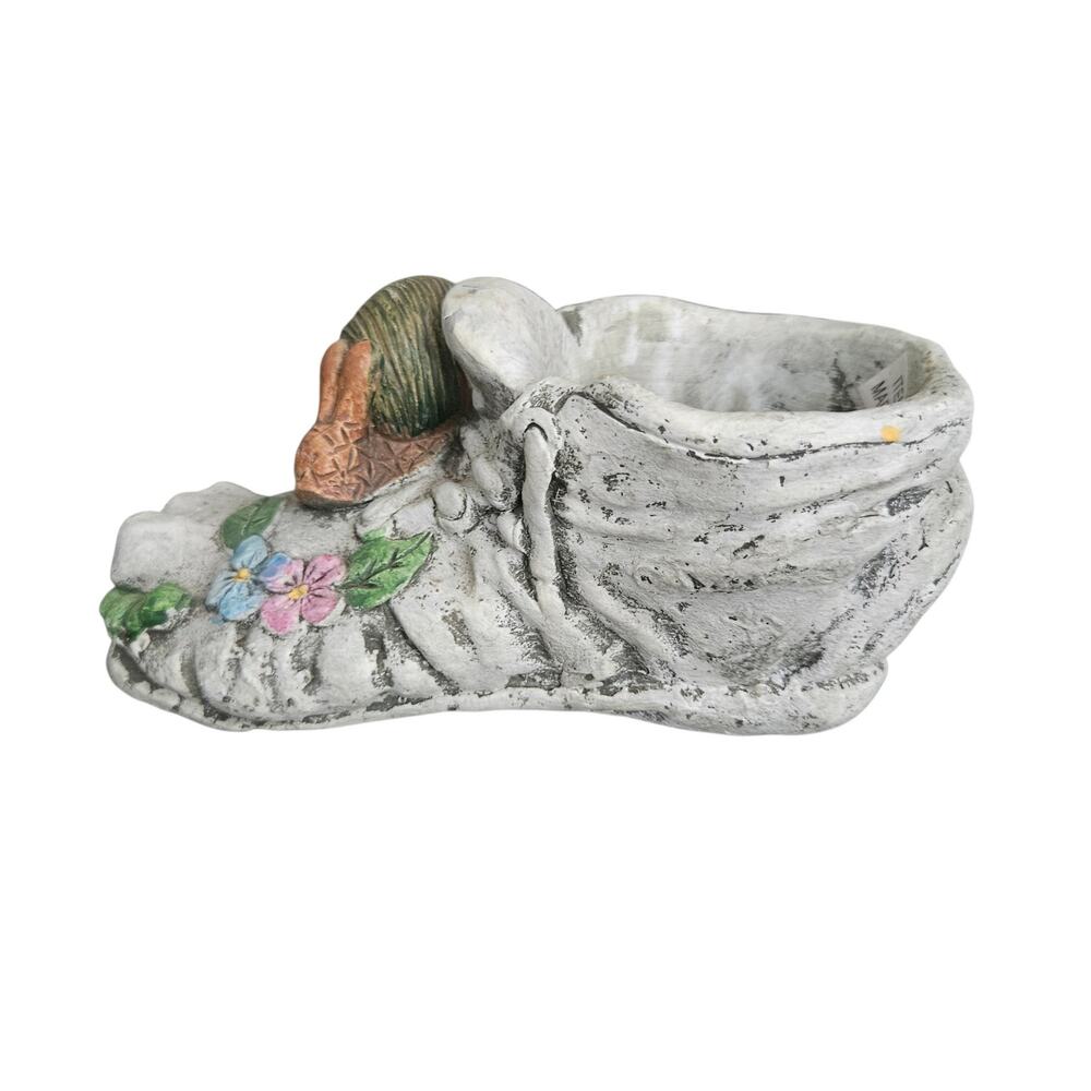 Concrete Shoe Planter Snail Flowers Rustic Garden Decor Made in China